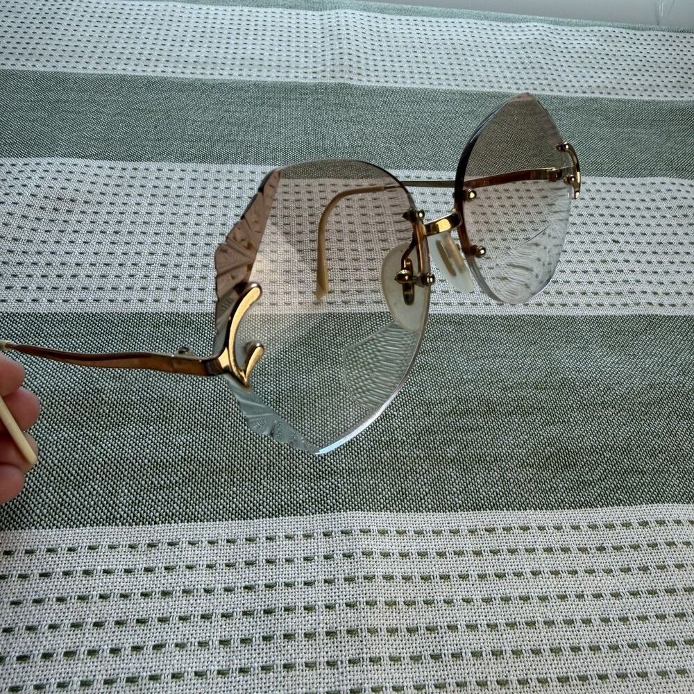 Vintage Eye Glasses Multi-Facets Cosmos 70s GEP 22 Kts Gold Women’s France - Picture 5 of 13